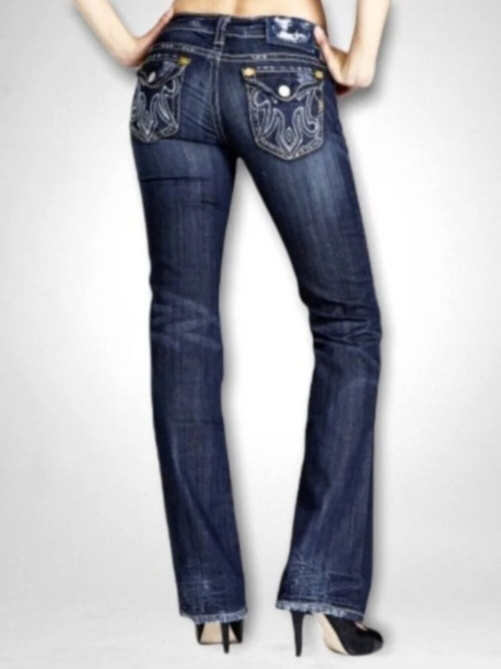 The MEK Oaxaca Flare Trouser Jean Size 27 Embellished Flap Pockets